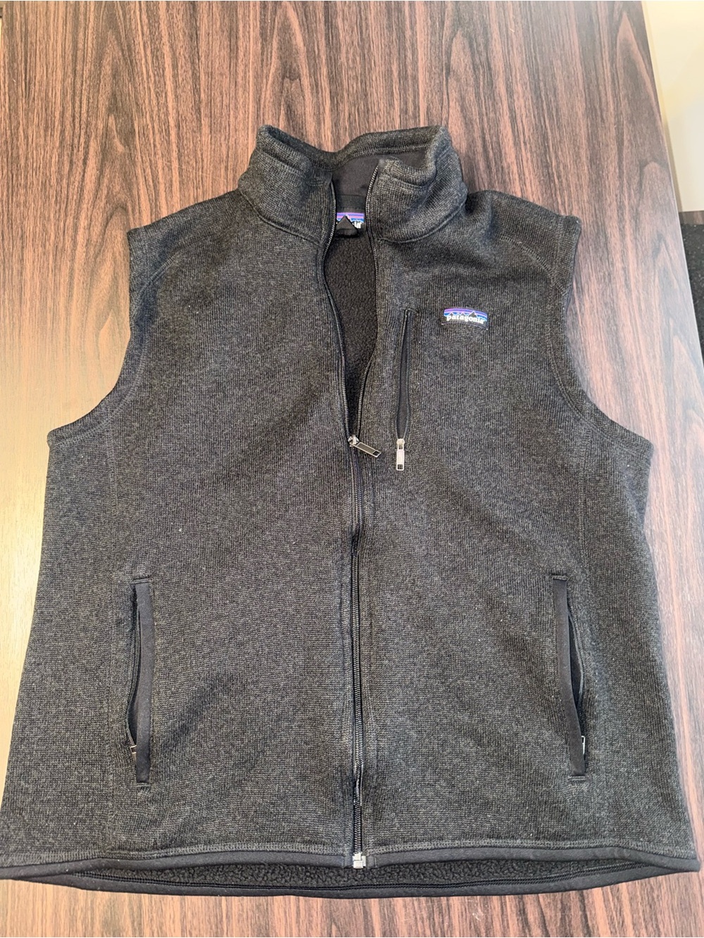 Patagonia Charcoal Gray Full-Zip Fleece Vest